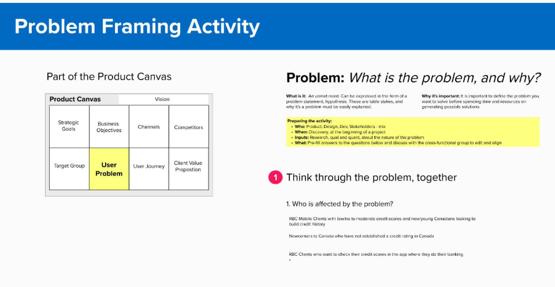 Problem Framing Activity