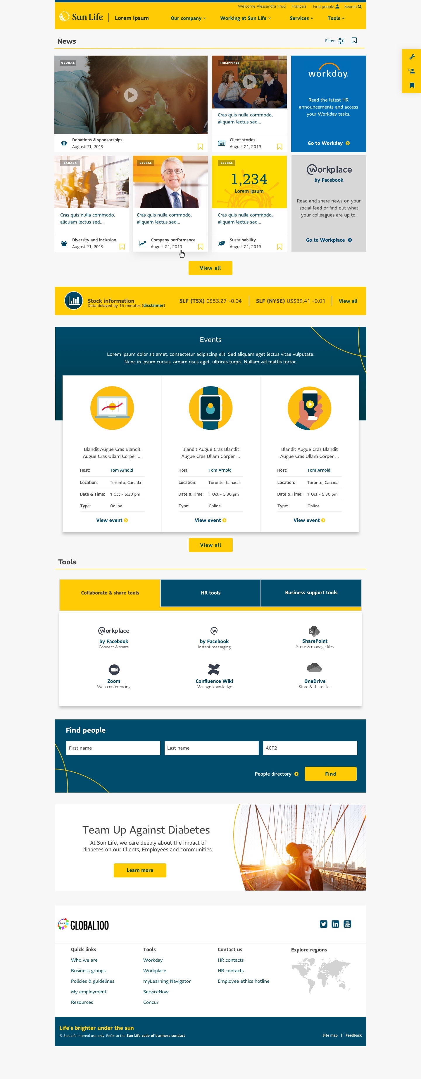 High fidelity homepage mockup