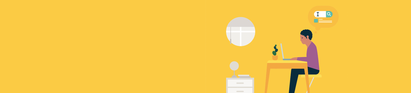 Illustration of an employee working at a desk